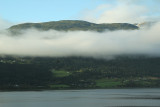 Morning fog hanging around the mountina, Voss