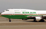 EVA 747-400 taxi out TPE for HKG