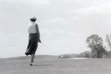 The classic shot: Janet takes a swing in 1958 at Indian Spring Country Club.