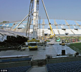 Stage Madonna after collapsing in Marseille July 2009