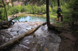 On the edge of the falls, Hanging Lake Falls