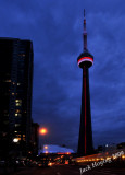 After dusk view of the CN Tower