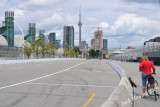 One the race track for the Toronto Indy car course (July 12th)