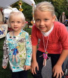 Grace & Macey with their candy-man necklaces