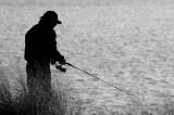 Fishing on a cold winter day