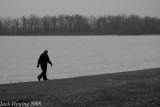 Frozen Lake Loramie Beach