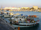 Ferries that connects Heraklion with other islands and cities at the far left