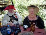 Squinty and Willow relax back at Friends of Faire