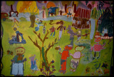 Detail Paul Gent's Mural with children - Plemetina
