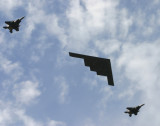 Northrop Grumman B-2 Spirit Stealth Bomber with 2 x F -18