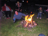 It wouldnt be a potluck without a photo of Marj near the fire looking maniacal!!