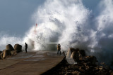 O Molhe da Nazaré em 25 de janeiro de 2009