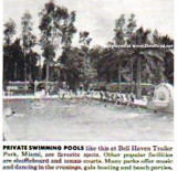 1953 - the Bell Haven Trailer Park pool featured in an ad for a trailer manufacturer, Miami (lot of comments posted below)