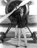 1934 - famed aviation Howard Hughes and his Miami Air Race trophy at Miami Municipal Airport