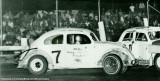 1967 - closeup of Ron Baker #7 racing a Volkswagen mini stock car at Hialeah Speedway