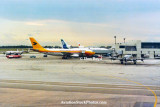 1978 - Constellation N1007C, Aerocondor's A300 HK-2057, Air New Zealand and National DC-10's and a DC-6 at the E-Satellite