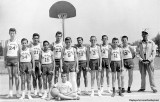 1961 - the St. Marys basketball team with Coach Charles Fradley on the right (names below)