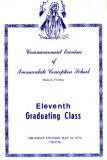 1970 - Immaculate Conception School 11th Graduating Class program