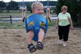 July 2007 - Kyler on the swings at Palmer Park