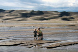 2007 - Kyler and Karen at Great Sand Dunes National Park after a thunderstorm with hail