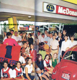 1969 - Hialeah teens and Thoroughbred cheerleaders at McDonalds on Palm Springs Mile, Hialeah (info below photo)