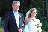 Tim Mueller, Ericas dad, and Erica waiting to walk to the altar (2673)