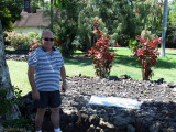 August 2010 - Don Boyd at the gravesite of Charles A. Lindbergh at Palapalo Hoomau Church Cemetery