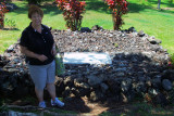 August 2010 - Karen at the gravesite of Charles A. Lindbergh at Palapalo Ho'omau Church Cemetery