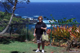 August 2010 - Karen at Kipahulu Point Park adjacent to the cemetery where Charles Lindbergh's gravesite is located