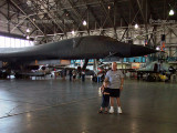 July - Kyler and Grandpa Boyd with a rare Rockwell B-1A Lancer bomber at the Wings Over the Rockies Air & Space Museum