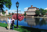 October 2010 - Karen C. and Karen D. next to Cheyenne Lake at the beautiful Broadmoor Hotel