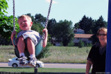 August - Kyler and Grandma Boyd at the Palmer Park playground, Colorado Springs