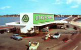 1950's - the Cities Service gas station located in the middle of Broad Causeway