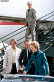 Late 80's - former President Richard M. Nixon and his wife Pat at Miami International Airport