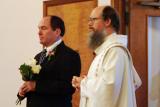 Pete Ciolfi and Father Bill Zamborsky before the wedding, photo #9013