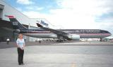 2000 - Karen with brand new US Airways A330 at MIA