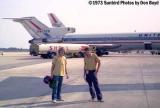 1973 - Rob Greene and Joe Mullery Jr. on the ramp with United B727-222 N7620U in background