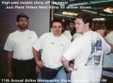 1998 - Bill Hough, Kevin Cook and Joe Pries modeling new Just Plane Videos t-shirts at Newark