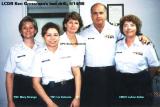 1998 - YNC Mary Strange, YN1 Liz Valencia, DPC Sonia Meistrell and CWO2 LuAnn Kellar with LCDR Kenny Grossman, USCGR