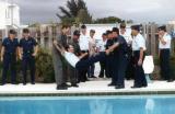 Early 80s - Aviation Electronics Technician Senior Chief Jim Walters getting rewarded for his promotion #1