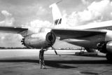 1961 - Jack Sullivan posing with TWA B707-131 N739TW at the end of Concourse 2 at Miami International