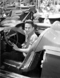 1963 - Don Boyd in a new 1963 Thunderbird at the Miami Auto Show