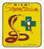 Bill Haast's Miami Serpentarium souvenir decal from the 1950's
