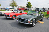 1969 Mercedes-Benz 280 SL, with removable hardtop, $59,000 (foreground)