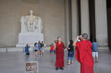 Buddhist monks at Lincoln Memorial, Washington, D.C.