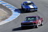 No. 45, Ken Adams, 1969 Ford Boss 302 Mustang, and No. 22, Gary Goeringer, 1968 Ford Mustang