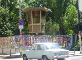 street corner in sofia, bulgaria