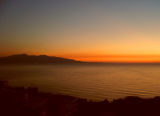 sunset with corfu island, from my balcony in saranda