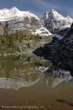 Reflection of Glacier and Ringrose Peaks in Victoria Lake