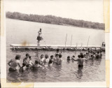 Elsie Suller Camp Director watches campers in water tug of peace 1968.jpg